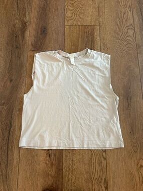H&M Cream Sleeveless Boxy Tank Top